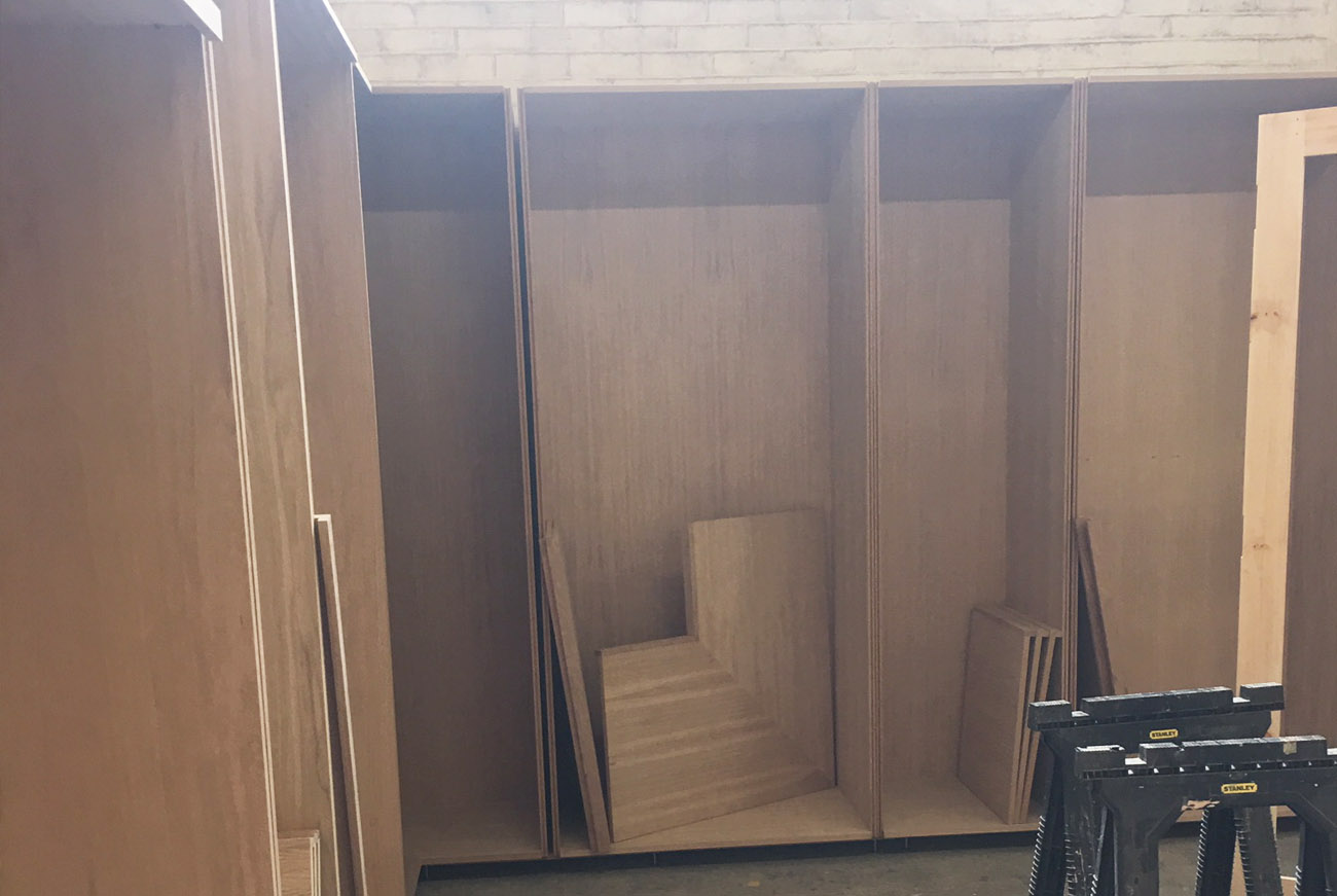 Oak walk in wardrobe manufacturing